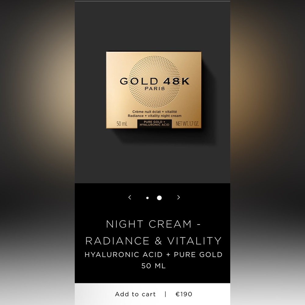 $300 🇫🇷 PURE GOLD48K NIGHT CREAM Made in France 50ml PURE GOLD
